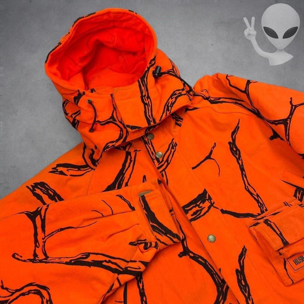 Gamehide Hush Hide Blaze Orange Camo Hunting Jacket XL Parka Pockets Hood - Picture 4 of 7